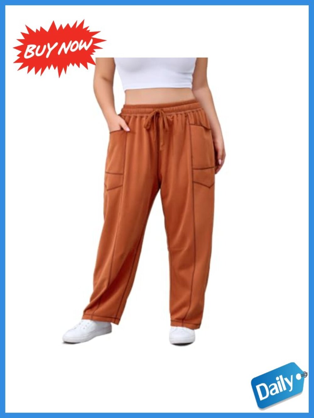 Plus Size Baggy Barrel Sweatpants Cotton Blend Wide Leg Lounge Pants
